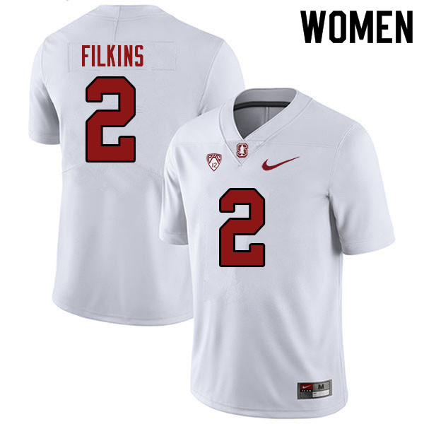 Women #2 Casey Filkins Stanford Cardinal College Football Jerseys Sale-White